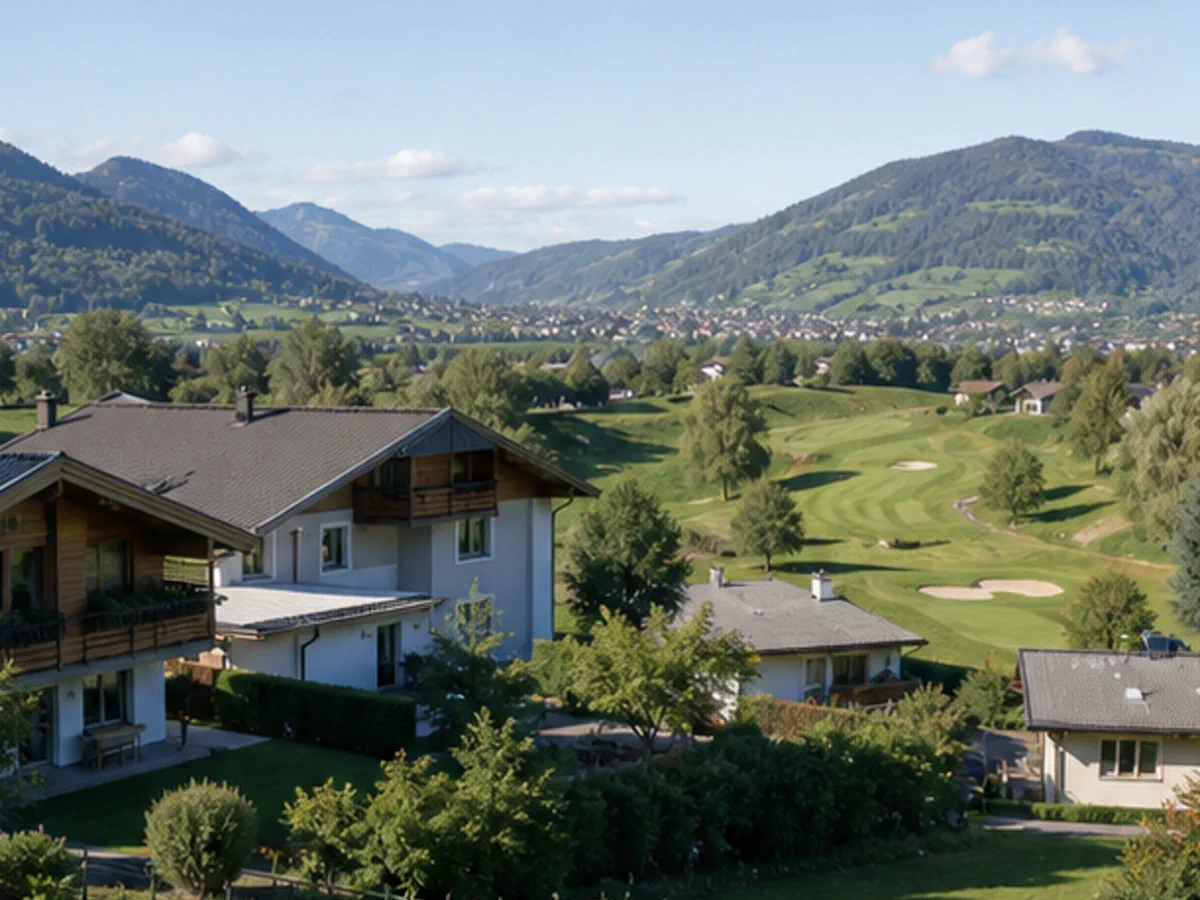 Österreichische Wohnregion mit sanfter Golflandschaft